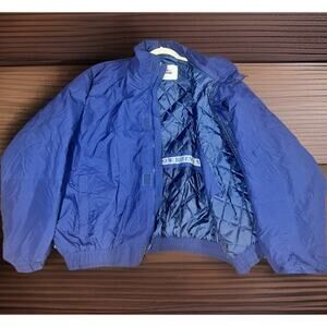 Vintage Made In Canada Quilted Work Jackets Men 3X Blue Insulted Full Zip Coat